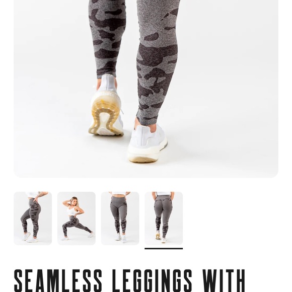 Curves n’ combat boots SEAMLESS LEGGINGS WITH BOOTY SCRUNCH worn once - Picture 4 of 6